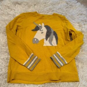 Yellow Gap unicorn sweater Size S